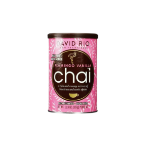 David Rio Flamingo Vanilla™ Chai – chai maisījums ar vaniļas garšu bez kofeīna, bez cukura (337 g bundža) 11018
